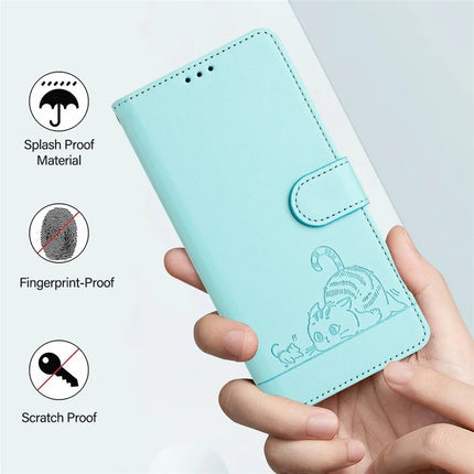 For Google Pixel 9a Case with Strap RFID Blocking Leather Wallet Phone Cover Cat Mouse Pattern
