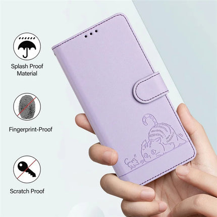For Google Pixel 9a Case with Strap RFID Blocking Leather Wallet Phone Cover Cat Mouse Pattern
