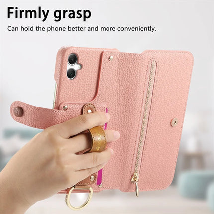 For Samsung Galaxy A06 Case RFID Blocking Zipper Wallet PU Leather Mobile Cover
