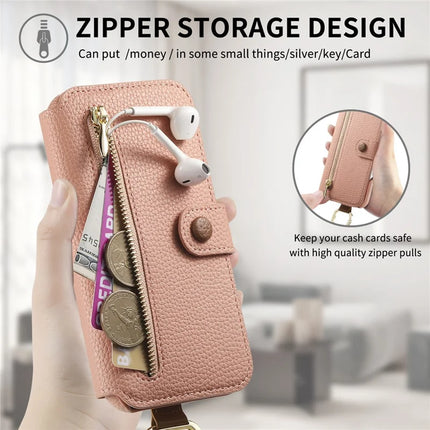 For Samsung Galaxy A06 Case RFID Blocking Zipper Wallet PU Leather Mobile Cover