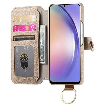For Samsung Galaxy A06 Case RFID Blocking Zipper Wallet PU Leather Mobile Cover