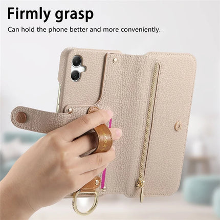 For Samsung Galaxy A06 Case RFID Blocking Zipper Wallet PU Leather Mobile Cover