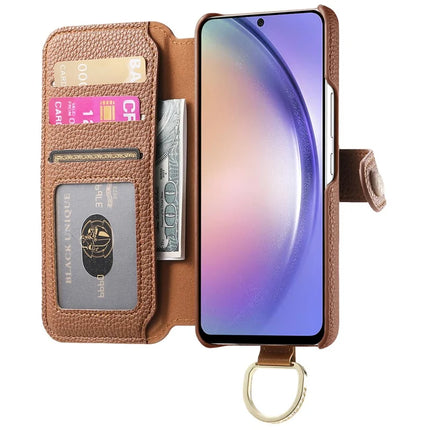 For Samsung Galaxy A06 Case RFID Blocking Zipper Wallet PU Leather Mobile Cover