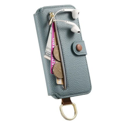 For Samsung Galaxy A06 Case RFID Blocking Zipper Wallet PU Leather Mobile Cover