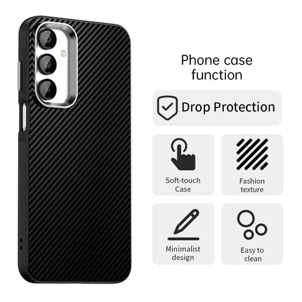 For Samsung Galaxy A55 5G Case Cell Phone Hybrid Back Cover Carbon Fiber Texture