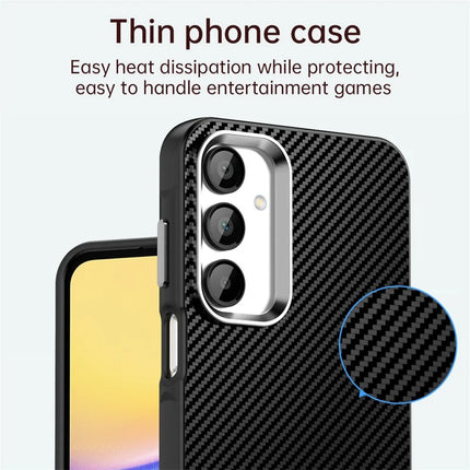 For Samsung Galaxy A55 5G Case Cell Phone Hybrid Back Cover Carbon Fiber Texture
