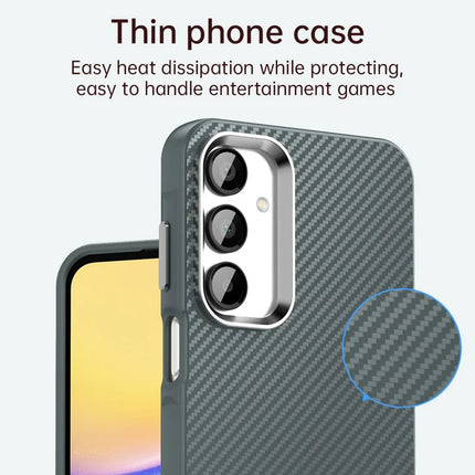 For Samsung Galaxy A55 5G Case Cell Phone Hybrid Back Cover Carbon Fiber Texture