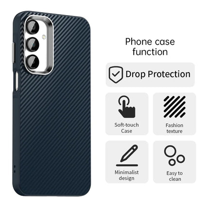 For Samsung Galaxy A55 5G Case Cell Phone Hybrid Back Cover Carbon Fiber Texture
