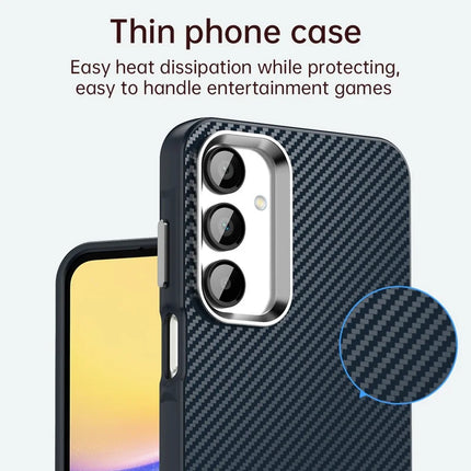 For Samsung Galaxy A55 5G Case Cell Phone Hybrid Back Cover Carbon Fiber Texture
