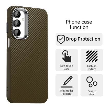 For Samsung Galaxy A55 5G Case Cell Phone Hybrid Back Cover Carbon Fiber Texture