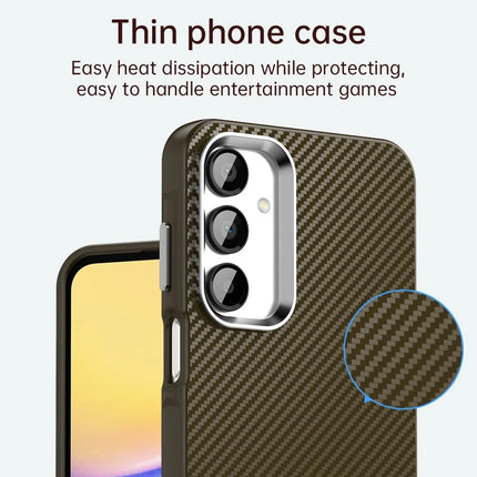 For Samsung Galaxy A55 5G Case Cell Phone Hybrid Back Cover Carbon Fiber Texture