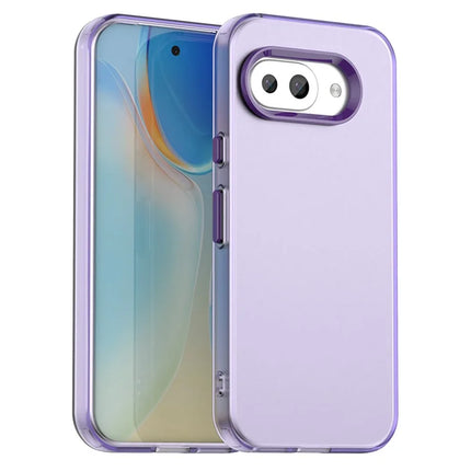 For Google Pixel 9a Case PC+TPU+PET Matte Anti-Drop Phone Back Cover - Purple