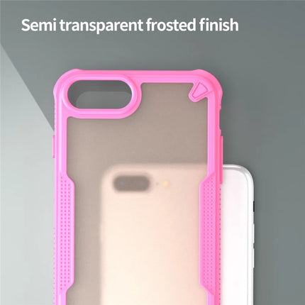 For iPhone 8 Plus / 7 Plus Case PC+TPU Semi-Transparent Frosted Finish Protective Phone Cover