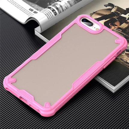 For iPhone 8 Plus / 7 Plus Case PC+TPU Semi-Transparent Frosted Finish Protective Phone Cover