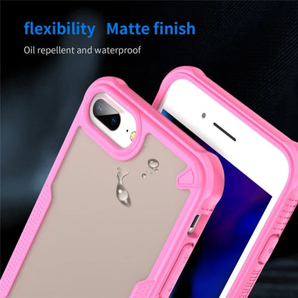 For iPhone 8 Plus / 7 Plus Case PC+TPU Semi-Transparent Frosted Finish Protective Phone Cover