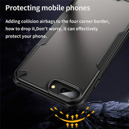 For iPhone 8 Plus / 7 Plus Case PC+TPU Semi-Transparent Frosted Finish Protective Phone Cover
