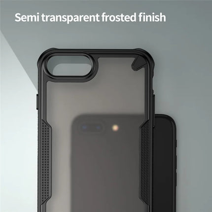 For iPhone 8 Plus / 7 Plus Case PC+TPU Semi-Transparent Frosted Finish Protective Phone Cover