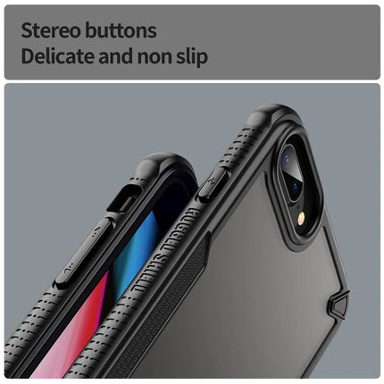 For iPhone 8 Plus / 7 Plus Case PC+TPU Semi-Transparent Frosted Finish Protective Phone Cover