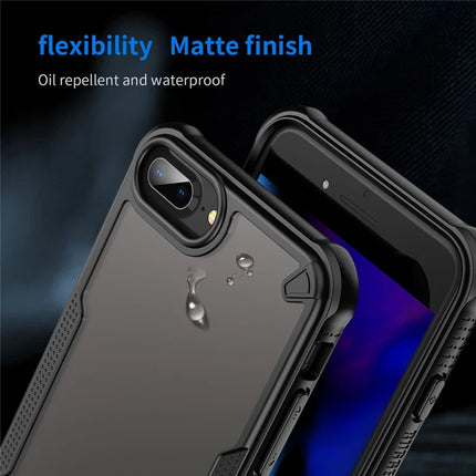 For iPhone 8 Plus / 7 Plus Case PC+TPU Semi-Transparent Frosted Finish Protective Phone Cover