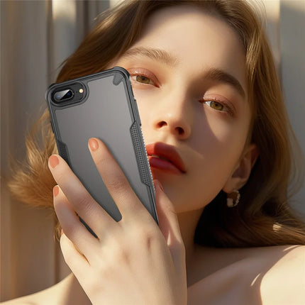 For iPhone 8 Plus / 7 Plus Case PC+TPU Semi-Transparent Frosted Finish Protective Phone Cover