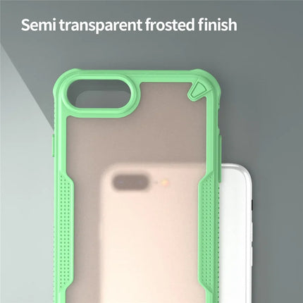For iPhone 8 Plus / 7 Plus Case PC+TPU Semi-Transparent Frosted Finish Protective Phone Cover