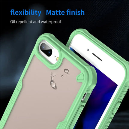 For iPhone 8 Plus / 7 Plus Case PC+TPU Semi-Transparent Frosted Finish Protective Phone Cover