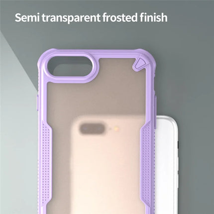 For iPhone 8 Plus / 7 Plus Case PC+TPU Semi-Transparent Frosted Finish Protective Phone Cover