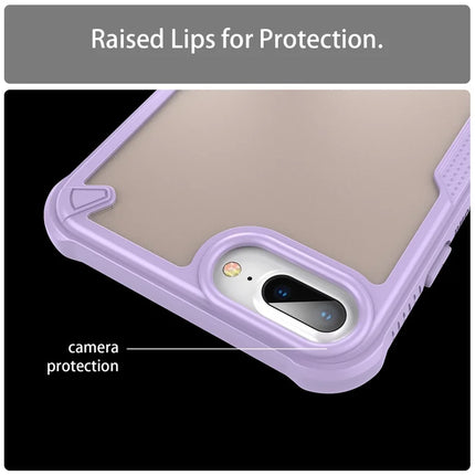 For iPhone 8 Plus / 7 Plus Case PC+TPU Semi-Transparent Frosted Finish Protective Phone Cover