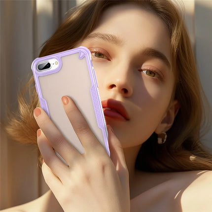 For iPhone 8 Plus / 7 Plus Case PC+TPU Semi-Transparent Frosted Finish Protective Phone Cover