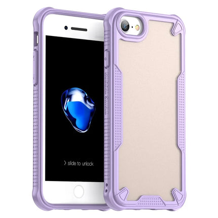 Protective Case for iPhone SE (2022) / (2020) / 8 / 7 / 6 / 6s PC+TPU Frosted Phone Back Cover - Purple