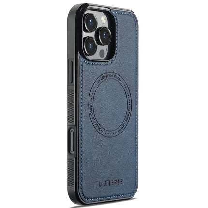LC.IMEEKE For iPhone 16 Pro Magnetic Case Compatible with MagSafe Leather+TPU Back Cover