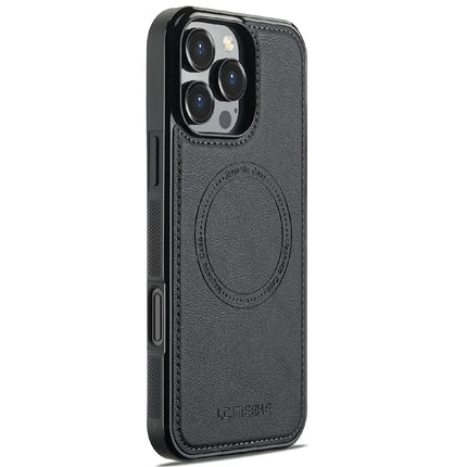 LC.IMEEKE For iPhone 16 Pro Magnetic Case Compatible with MagSafe Leather+TPU Back Cover