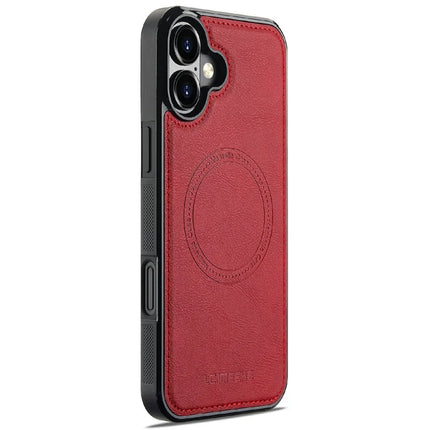 LC.IMEEKE For iPhone 16 Plus Magnetic Case Compatible with MagSafe Leather+TPU Back Cover