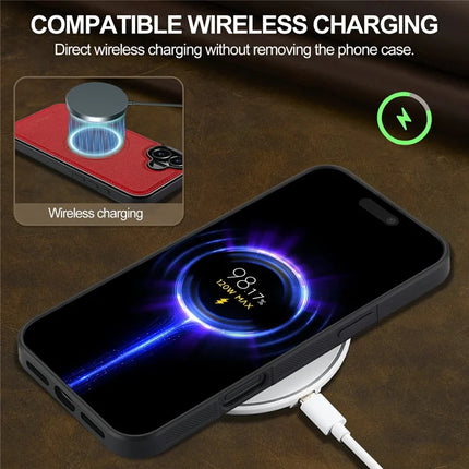 LC.IMEEKE For iPhone 16 Plus Magnetic Case Compatible with MagSafe Leather+TPU Back Cover
