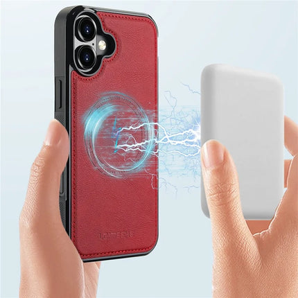 LC.IMEEKE For iPhone 16 Plus Magnetic Case Compatible with MagSafe Leather+TPU Back Cover