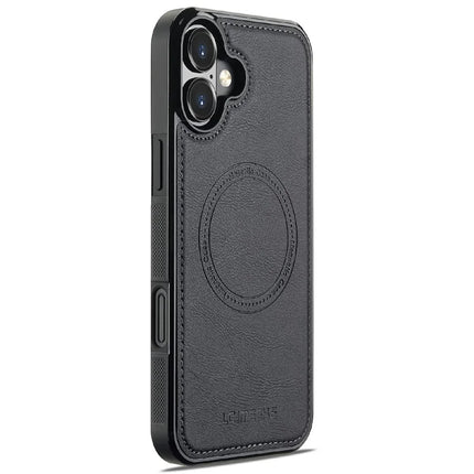 LC.IMEEKE For iPhone 16 Plus Magnetic Case Compatible with MagSafe Leather+TPU Back Cover