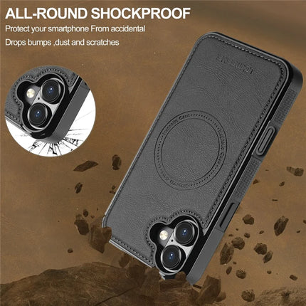 LC.IMEEKE For iPhone 16 Plus Magnetic Case Compatible with MagSafe Leather+TPU Back Cover