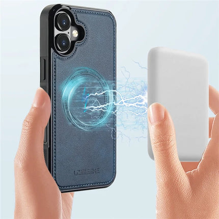 LC.IMEEKE For iPhone 16 Plus Magnetic Case Compatible with MagSafe Leather+TPU Back Cover
