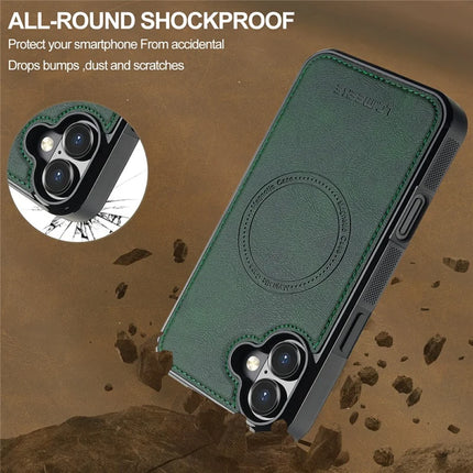 LC.IMEEKE For iPhone 16 Plus Magnetic Case Compatible with MagSafe Leather+TPU Back Cover