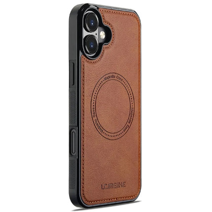 LC.IMEEKE For iPhone 16 Plus Magnetic Case Compatible with MagSafe Leather+TPU Back Cover