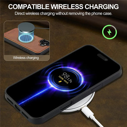 LC.IMEEKE For iPhone 16 Plus Magnetic Case Compatible with MagSafe Leather+TPU Back Cover