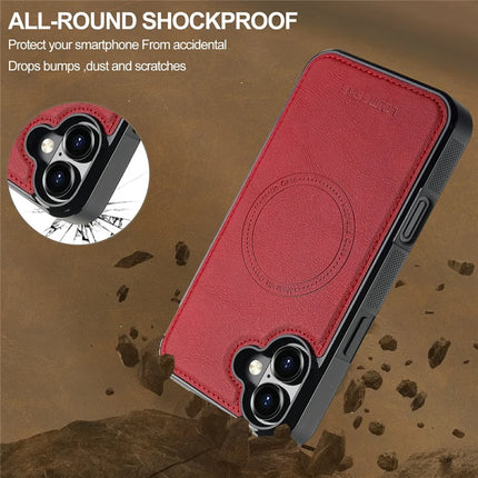 LC.IMEEKE For iPhone 16 Magnetic Case Compatible with MagSafe Leather+TPU Back Cover