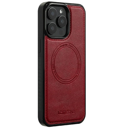LC.IMEEKE For iPhone 15 Pro Max Magnetic Case Compatible with MagSafe Leather+TPU Back Cover