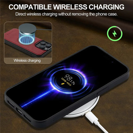 LC.IMEEKE For iPhone 15 Pro Max Magnetic Case Compatible with MagSafe Leather+TPU Back Cover