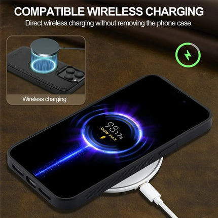 LC.IMEEKE For iPhone 15 Pro Max Magnetic Case Compatible with MagSafe Leather+TPU Back Cover