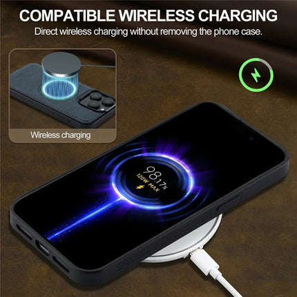 LC.IMEEKE For iPhone 15 Pro Max Magnetic Case Compatible with MagSafe Leather+TPU Back Cover