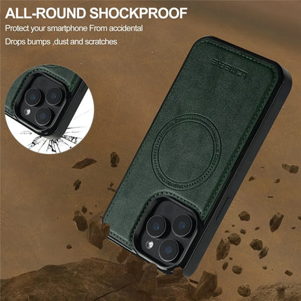 LC.IMEEKE For iPhone 15 Pro Max Magnetic Case Compatible with MagSafe Leather+TPU Back Cover