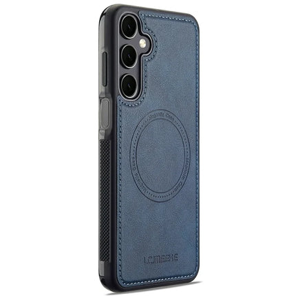LC.IMEEKE For Samsung Galaxy S23 FE Magnetic Case Compatible with MagSafe Leather+TPU Back Cover