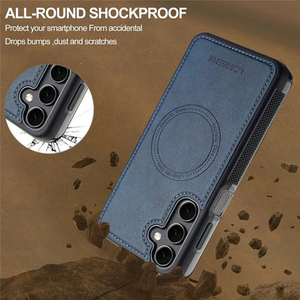 LC.IMEEKE For Samsung Galaxy S23 FE Magnetic Case Compatible with MagSafe Leather+TPU Back Cover