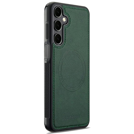 LC.IMEEKE For Samsung Galaxy A15 4G / 5G Magnetic Case Compatible with MagSafe Leather+TPU Back Cover